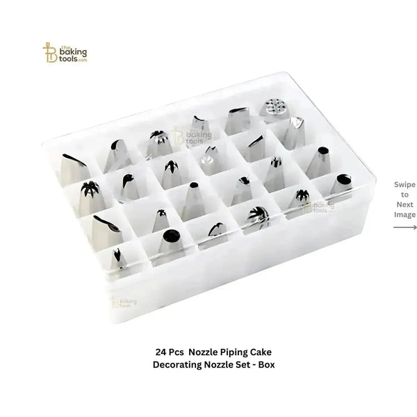 24 Pcs Nozzle Piping Cake Decorating Nozzle Set Box