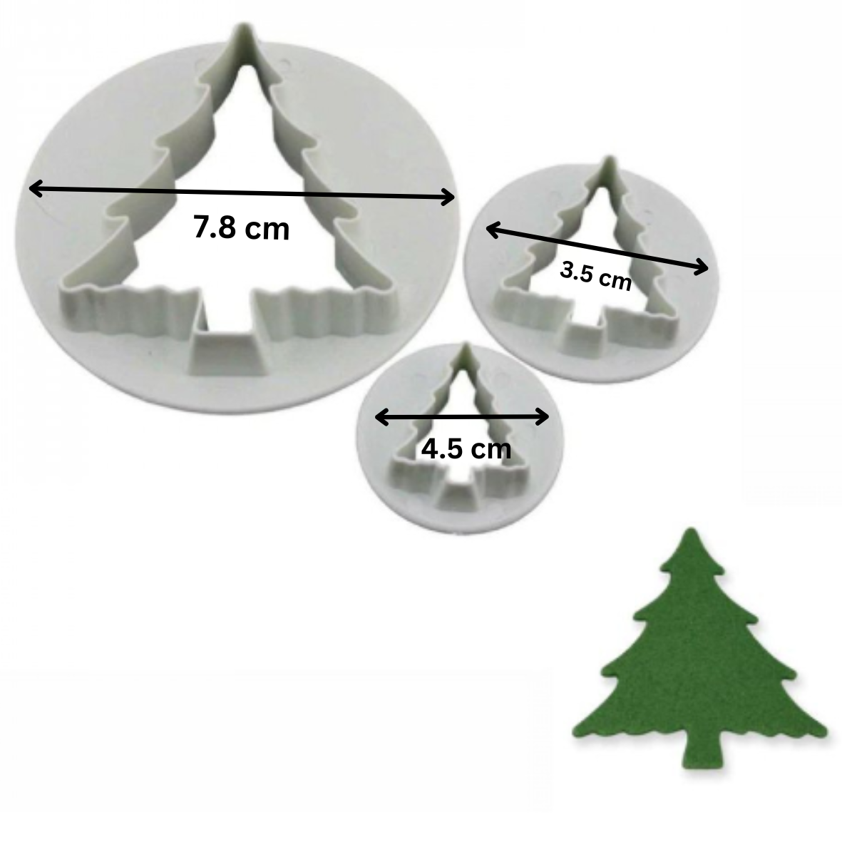 3 PCs Christmas Tree Plunger Cutter