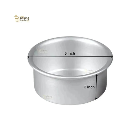 5 x 2 Inches Small Aluminium Cake Tin Round Mould | Round Cake Pan (No Damage Claims) - thebakingtools.com