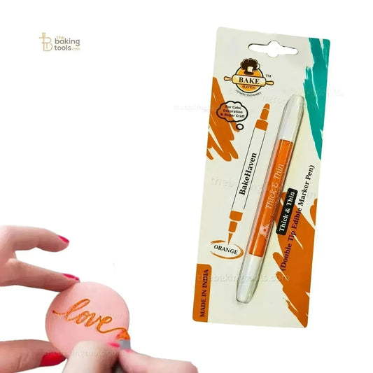 Bakehaven Edible Orange Marker Pen With Double Tip | The Baking Tools - thebakingtools.com