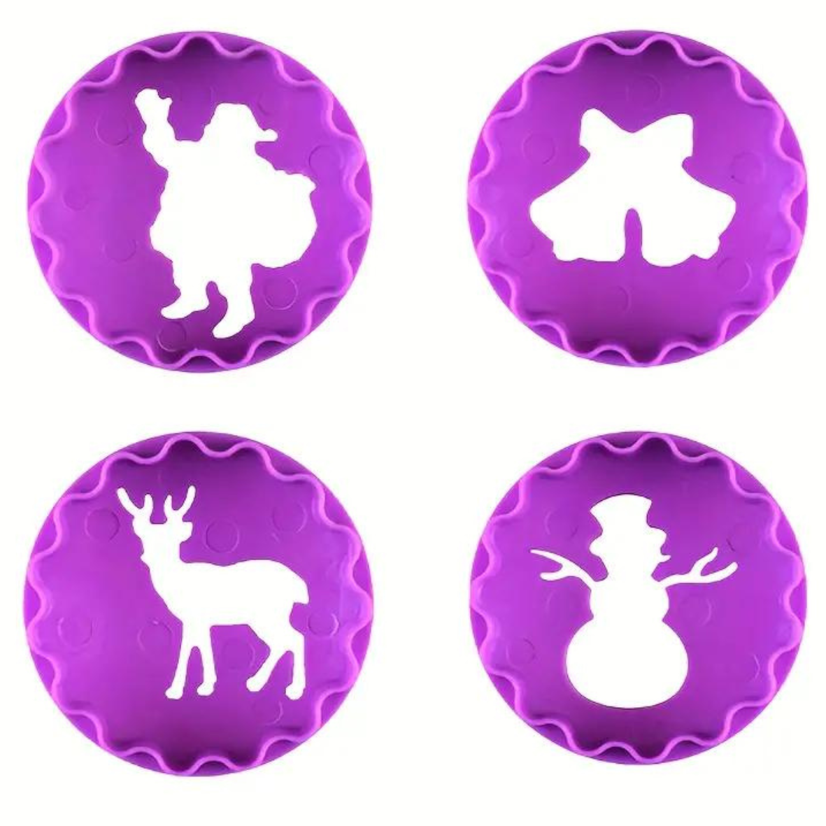 4 PCs Double-Sided Christmas Plunger Cutter