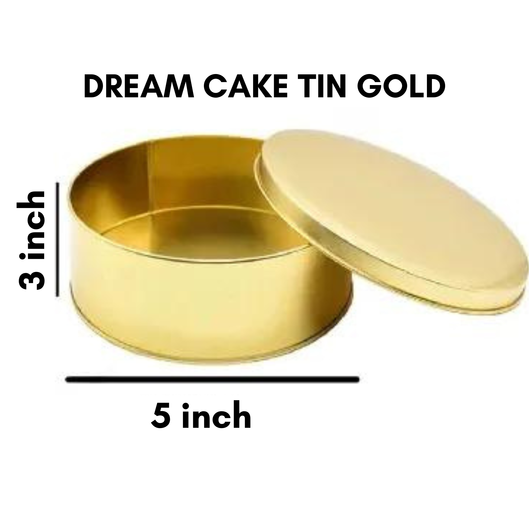 Dream Cake Tin Torte - Gold Color - 5.5 x 3 Inch