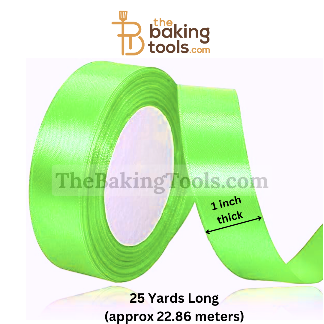 Plain Satin Ribbon Lighter Green - 1 Inch Thick (25 Yards)