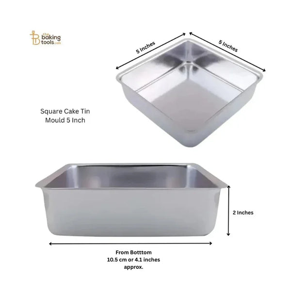 Square Cake Tin Mould Inch_Great for Bento, Brownies, Cheesecakes