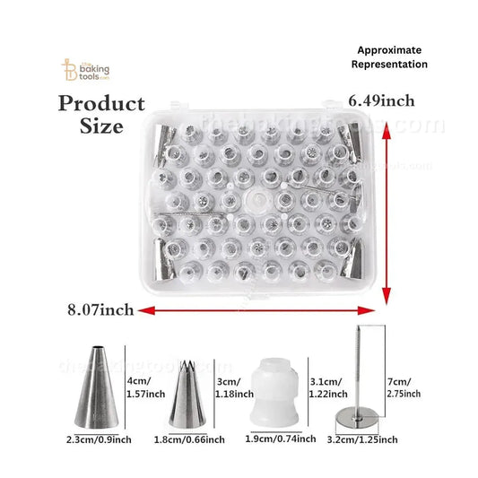 52 Pieces Cake Icing Nozzles Set - thebakingtools.com