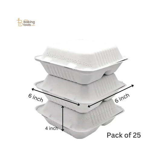Bento Box | Burger Box - 6" x 6" (Pack of 25) | Bento Cake Box - thebakingtools.com