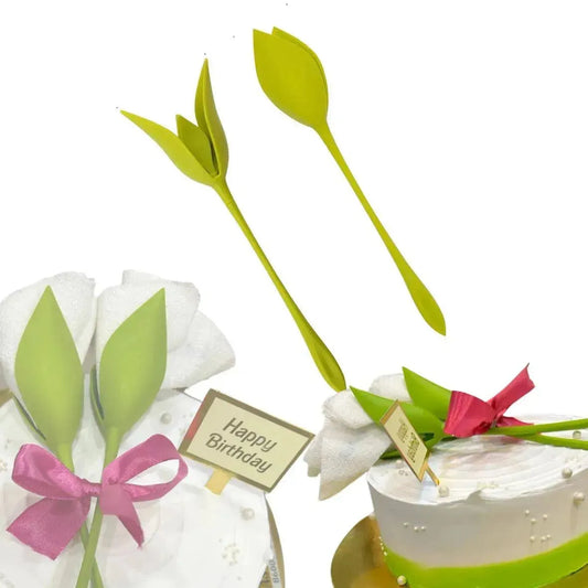 Secret Message Rose Flower Steam Topper, 4-Pieces - thebakingtools.com