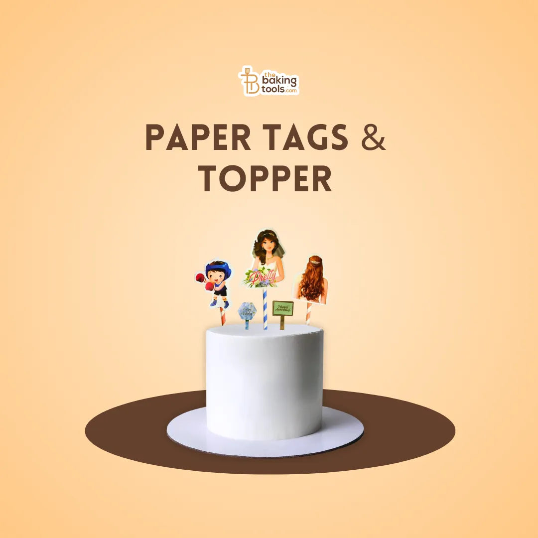 Paper Tags & Toppers Collection Cake Topper On Cake - thebakingtools.com