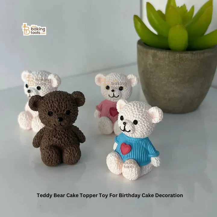 Teddy Bear Cake Topper For Cake Decoration - thebakingtools.com