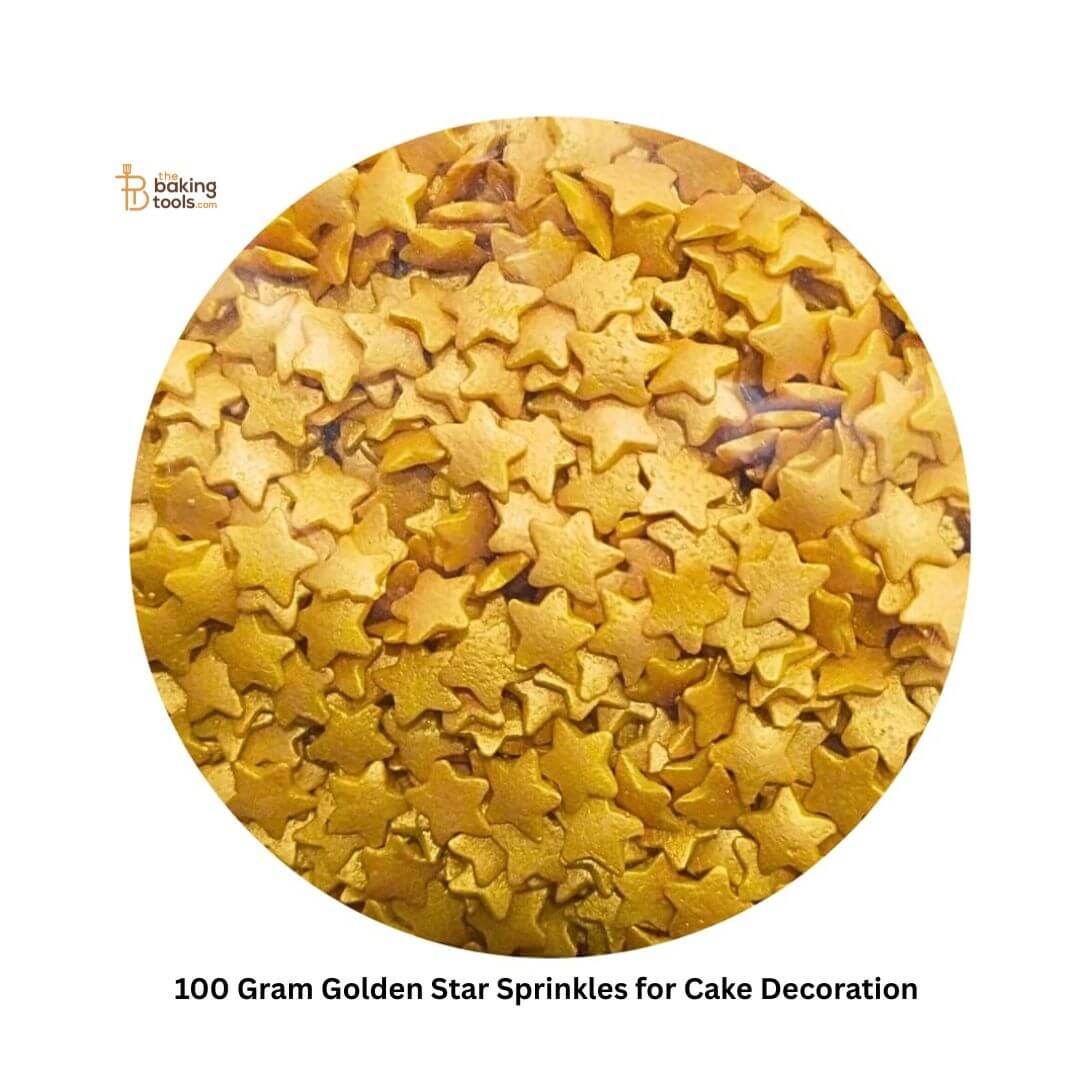 100 Gram Golden Star Sprinkles for Cake Decoration