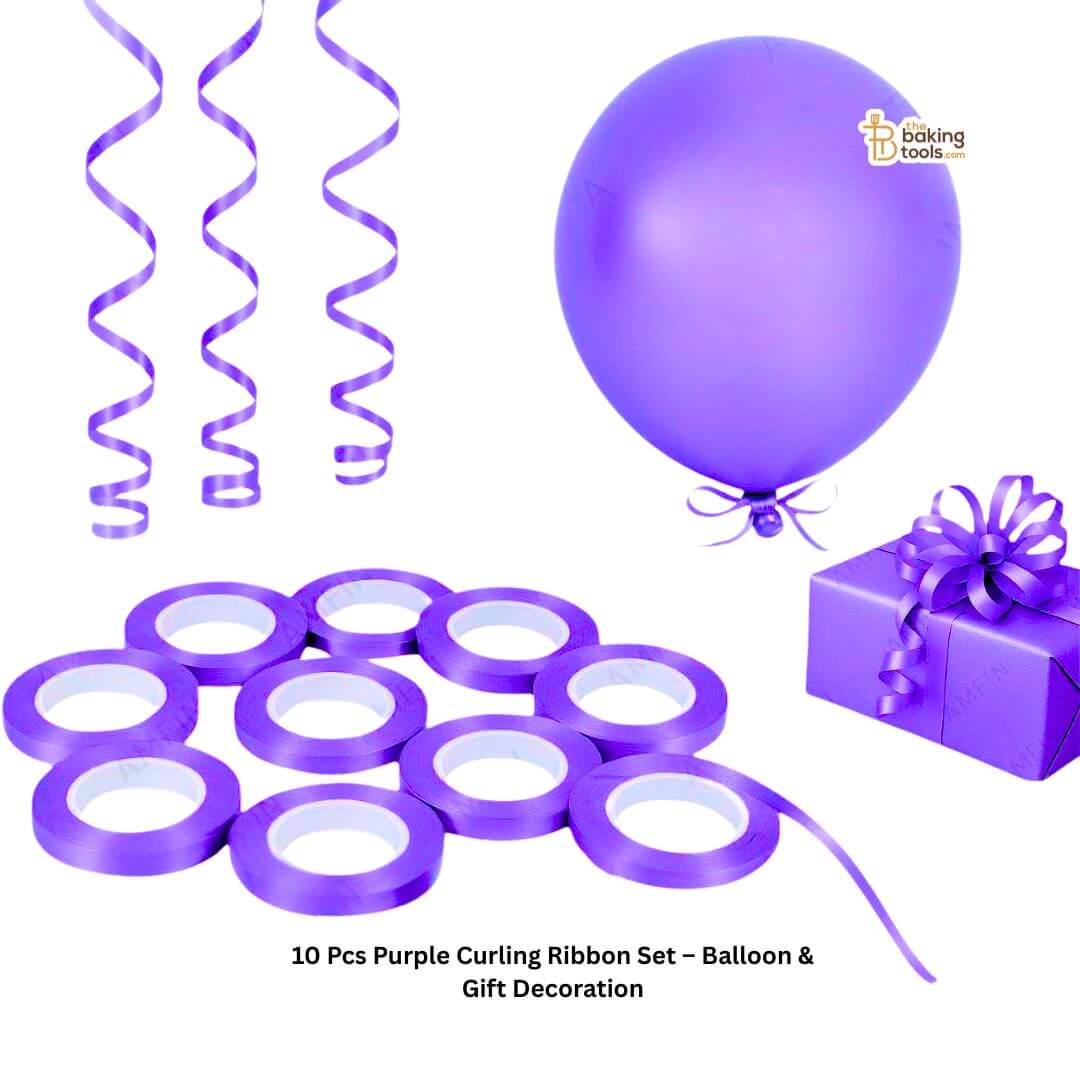 10 Pcs Purple Curling Ribbon Set – Balloon & Gift Decoration