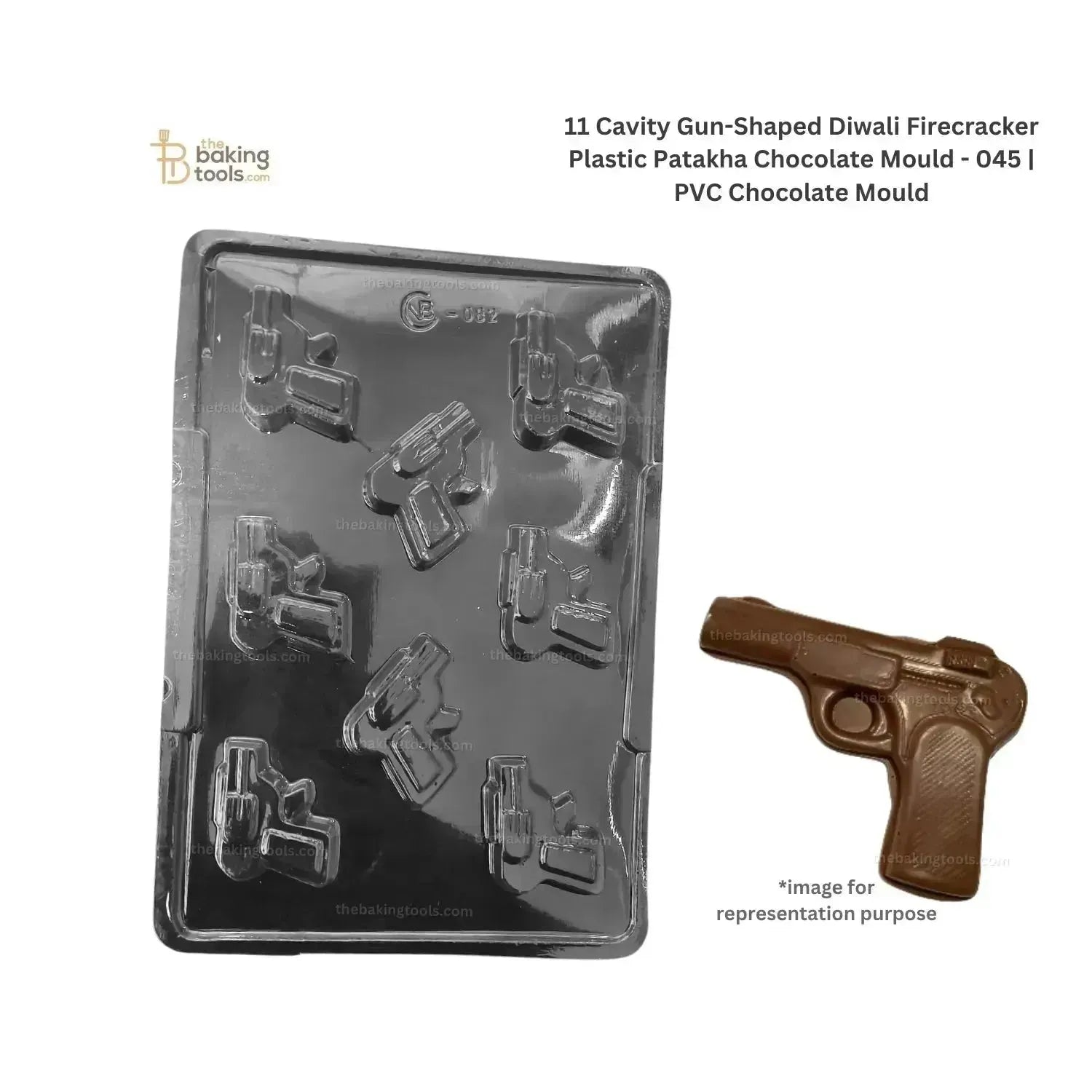 11 Cavity GunShaped Diwali Firecracker Plastic Patakha Chocolate Mould