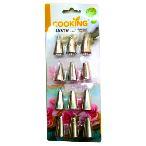 12 Pieces Cake Decorating Nozzle Set - thebakingtools.com