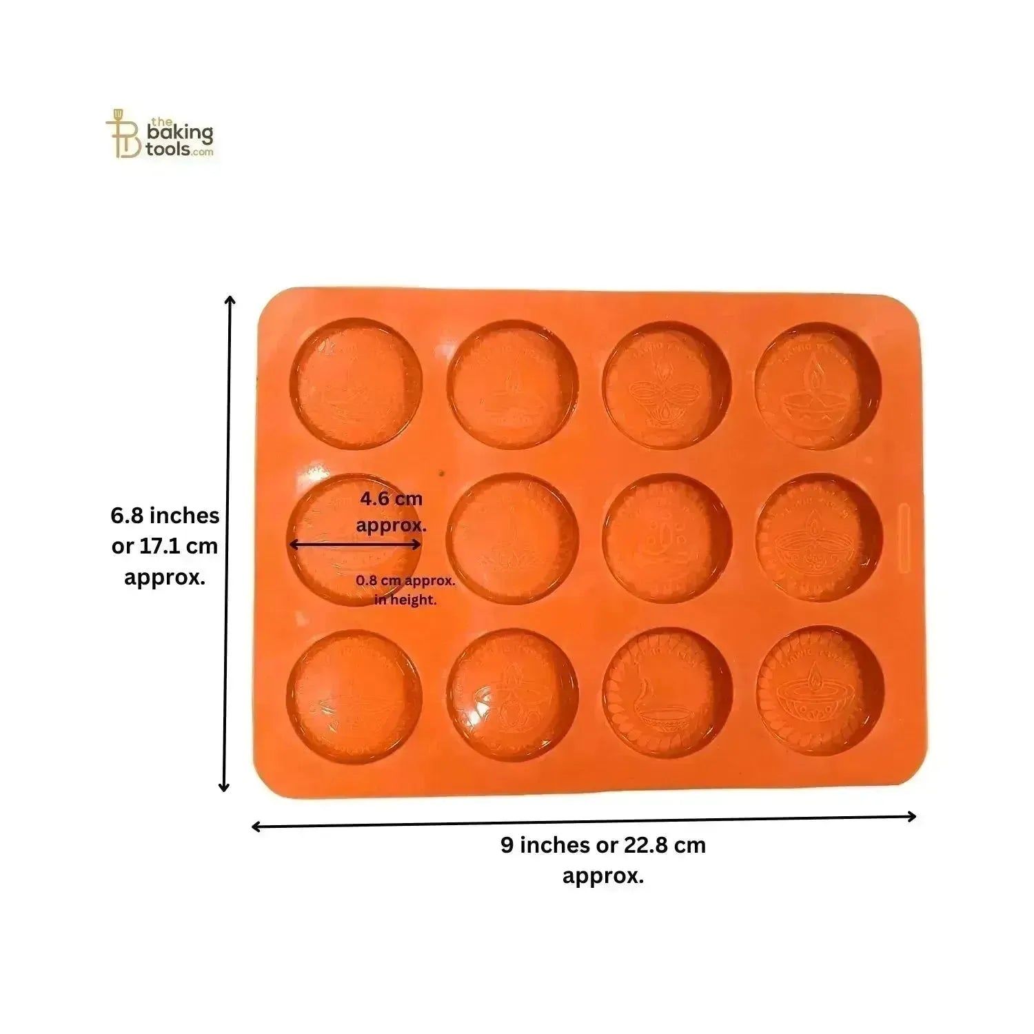 12 Cavity Diwali Coin Shape Diya Designs Diwali Firecracker Silicone Chocolate Mould - thebakingtools.com