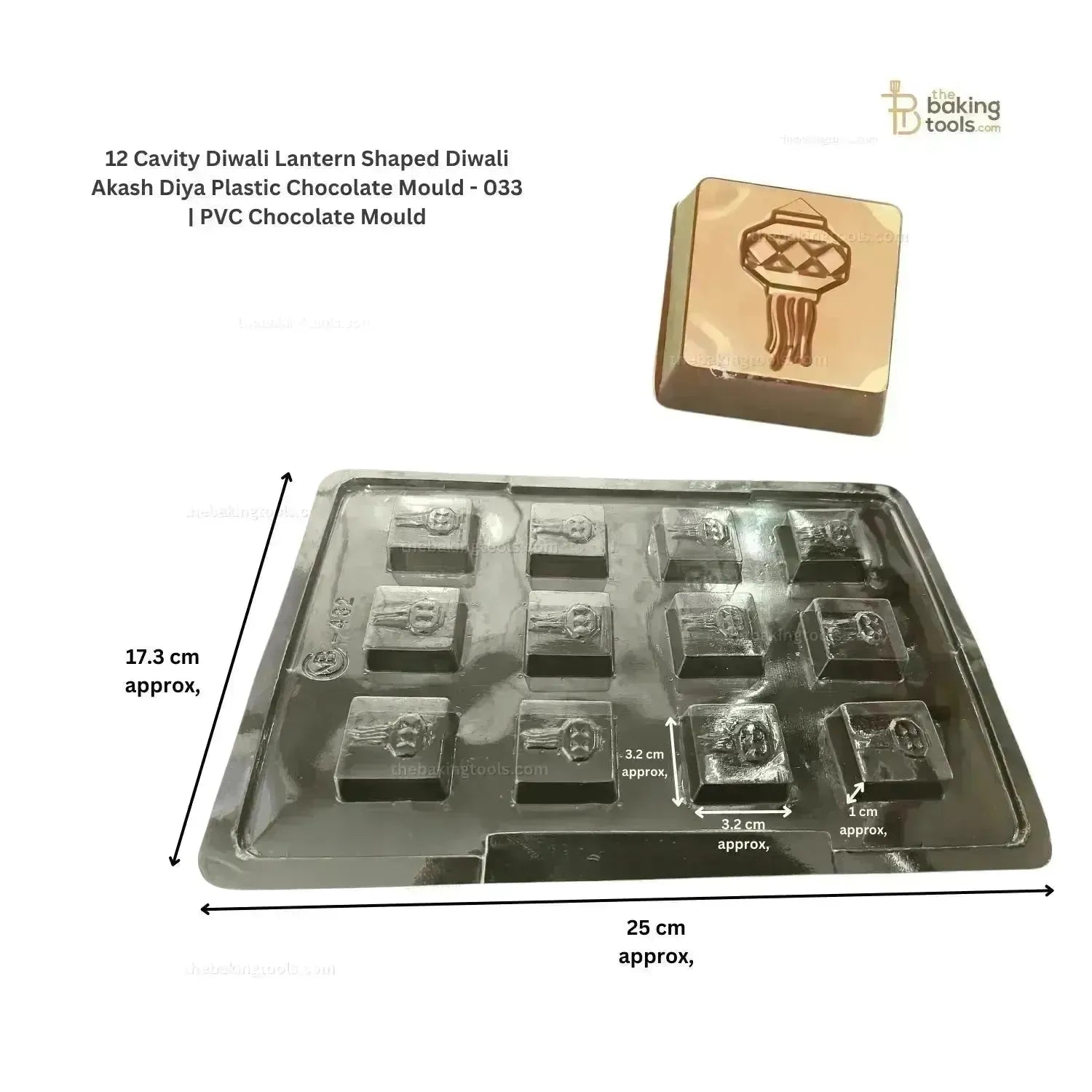 12 Cavity Diwali Lantern Shaped Diwali Akash Diya Plastic Chocolate Mould - 033 | PVC Chocolate Mould - thebakingtools.com