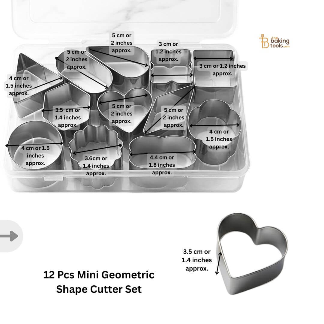 12 Pcs Mini Geometric Shape Cookie Cutter Set