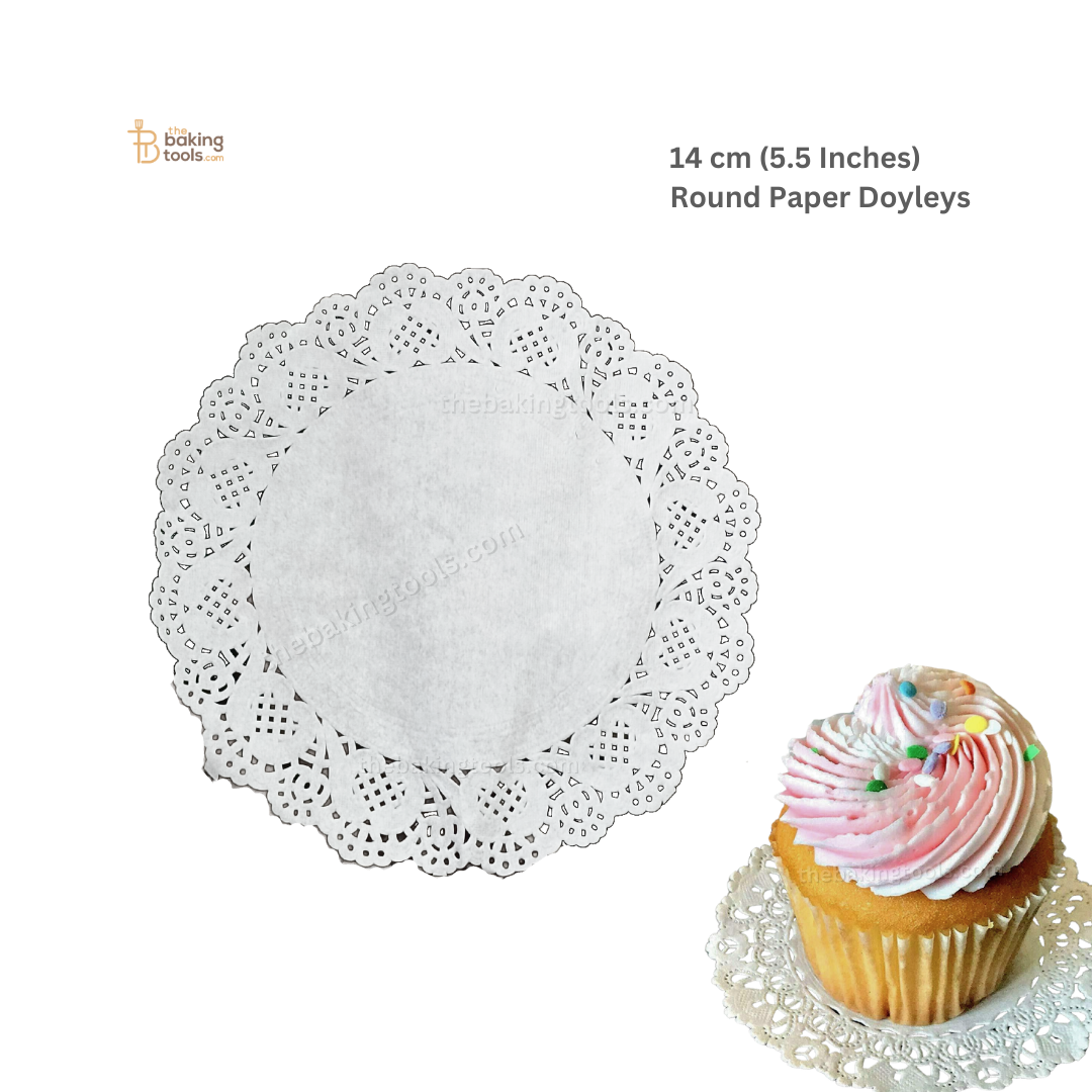 14 cm (5.5 Inches) - Round Paper  Doilies - (Pack of 100) _ the baking tools