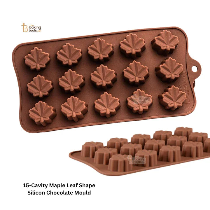 15-Cavity Maple Leaf Shape Silicon Chocolate Mould