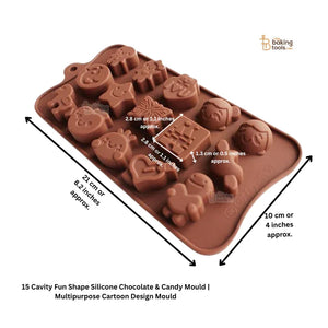 Fun Shape Silicone Chocolate Mold – 15 Cavity Cartoon Design