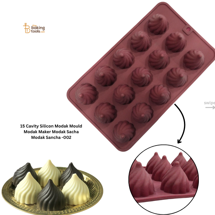 15 Cavity Silicon Modak Mould Swirled Modak Maker Modak Sacha Modak Sancha -002