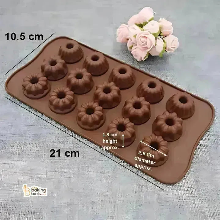 Mini Bundt Cake Shape Silicone Chocolate Mould - thebakingtools.com