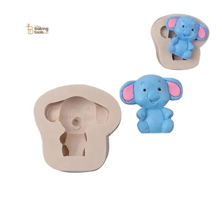 Elephant Shape Animal Silicone Gum Paste Mould for Fondant & Cake Decoration
