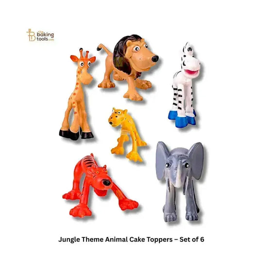 Jungle Theme Animal Cake Toppers – Set of 6 - thebakingtools.com