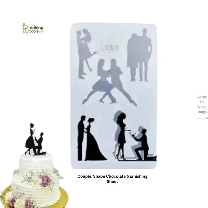 Couple Shape Chocolate Garnishing Sheet - thebakingtools.com