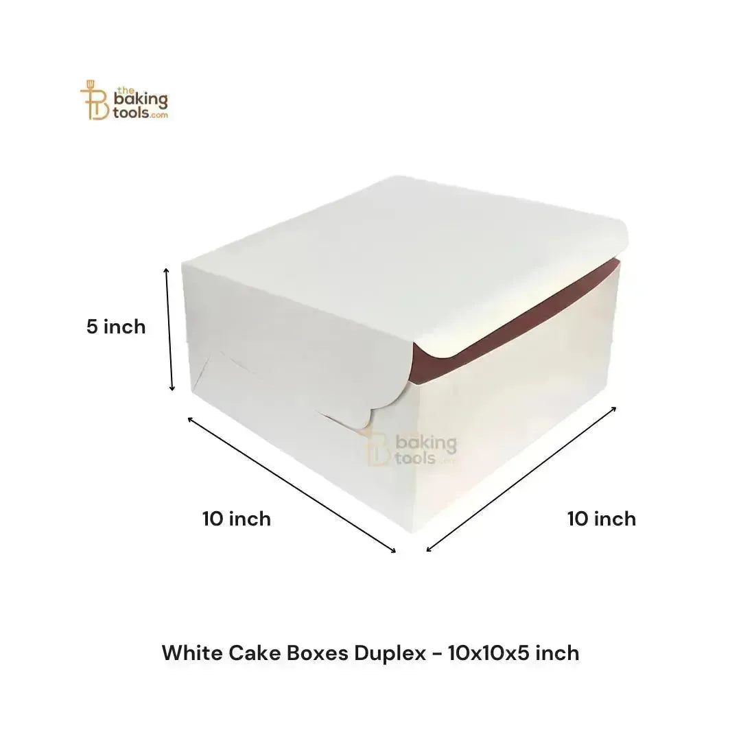 White Cake Box Duplex 1kg - 10X10X5 (Pack of 10) - thebakingtools.com
