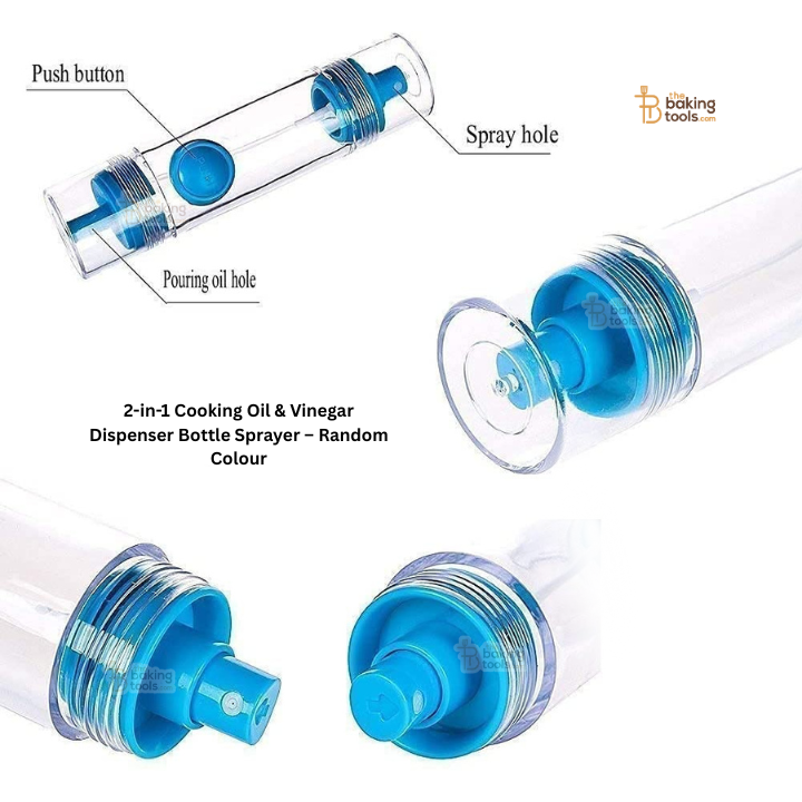 2-in-1 Cooking Oil & Vinegar Dispenser Bottle Sprayer – Random Colour