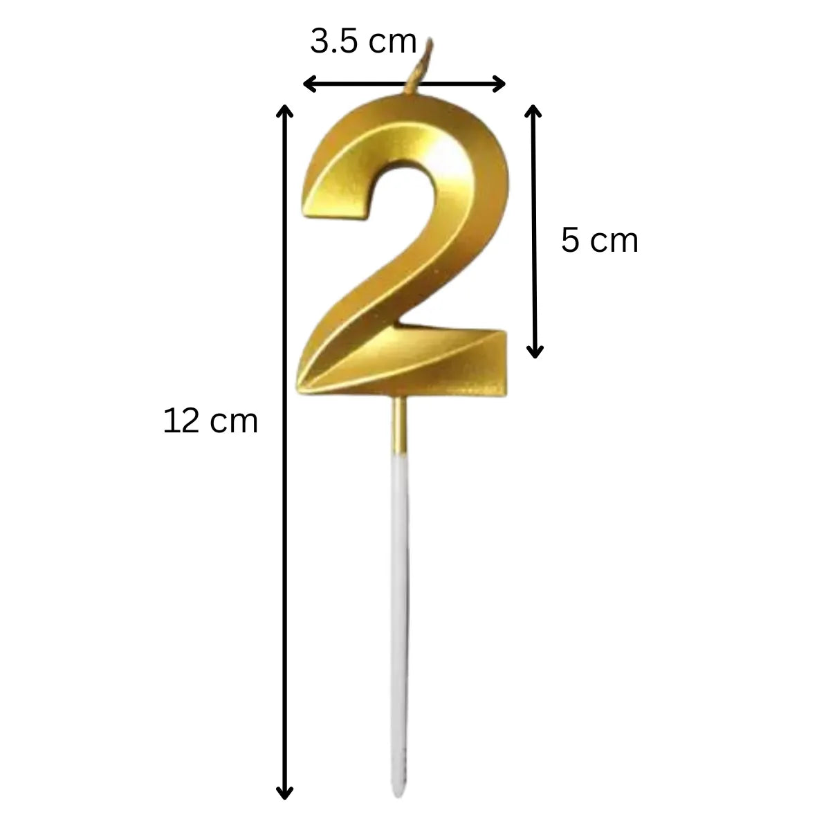 2 Two Golden Number Candle - thebakingtools.com