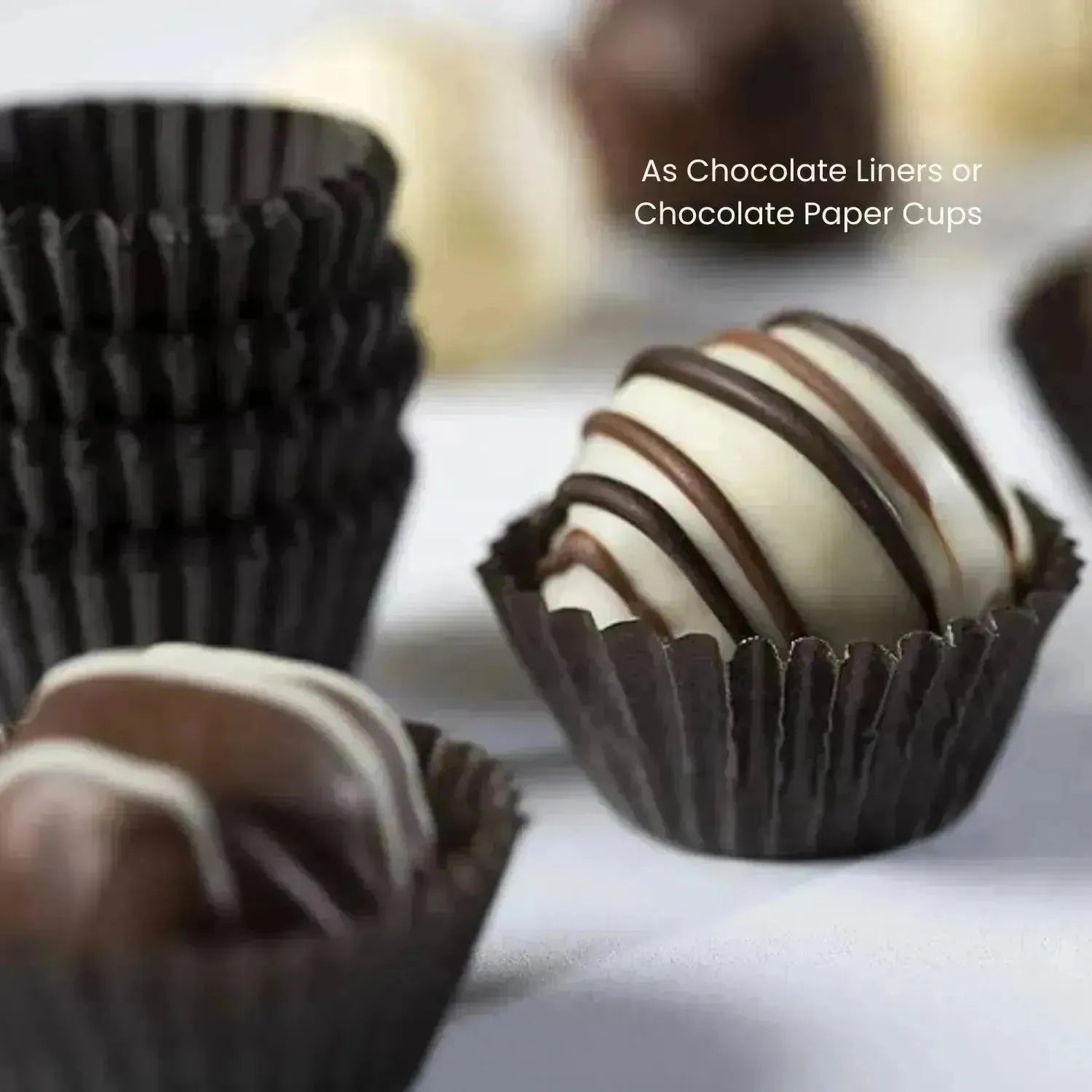 2.5 Inch Brown Chocolate Liners Laddu Paper Cups For Sweets Mithai (Pack of 100) - thebakingtools.com