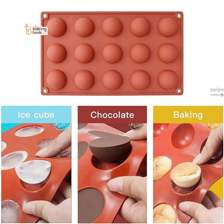 24-Cavity Semi Sphere Silicone Chocolate Mold | Half Ball Dessert