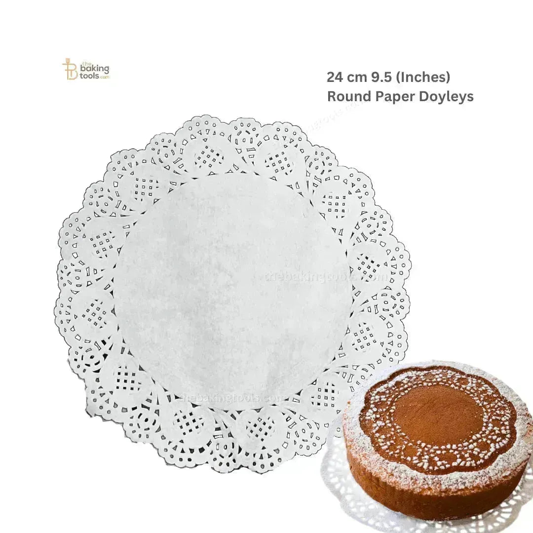 Round Lace Doilies Paper (Pack of 100) - 24 cm (9.5 Inches) - thebakingtools.com
