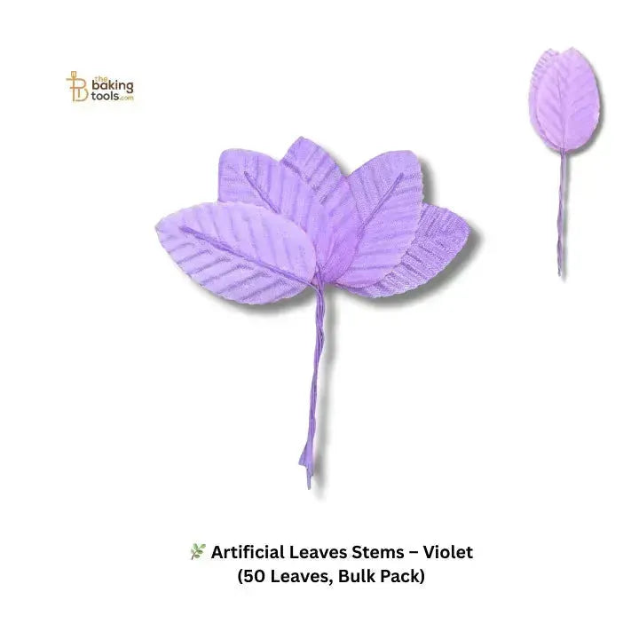 Artificial Leaves Stems – Violet (50 Pcs Leaf) - thebakingtools.com