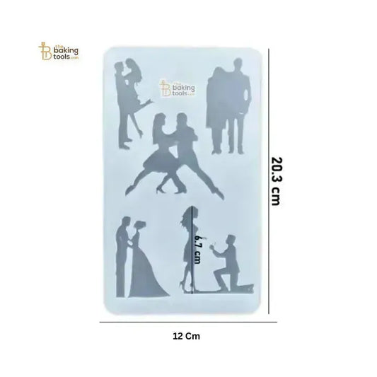 Couple Shape Chocolate Garnishing Sheet - thebakingtools.com