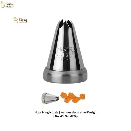 Noor Icing Nozzle | various decorative Design | No. 43 | Small Tip - thebakingtools.com
