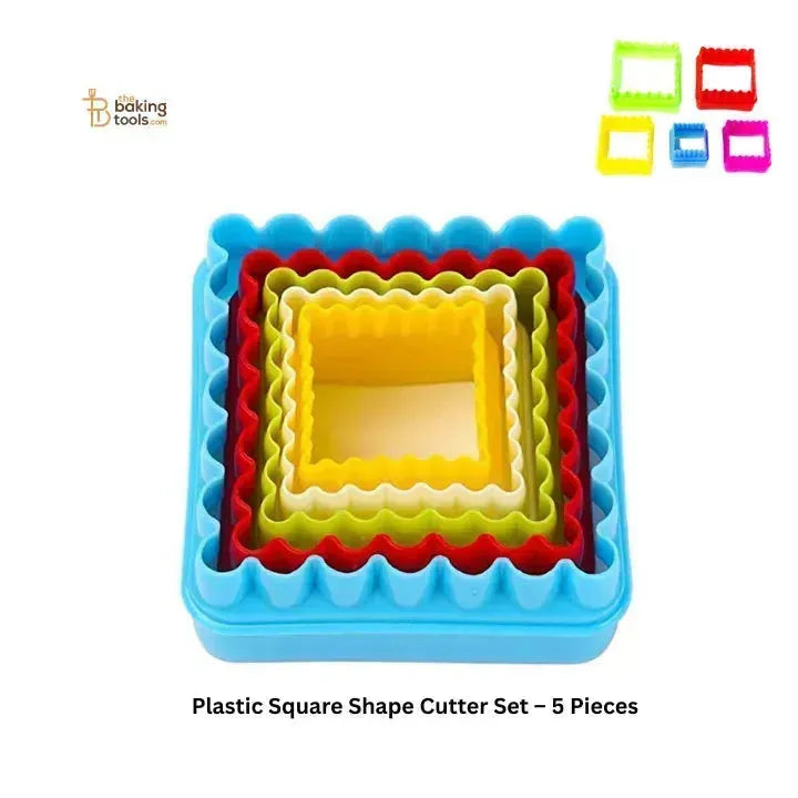 Plastic Square Shape Cutter Set – 5 Pieces - thebakingtools.com