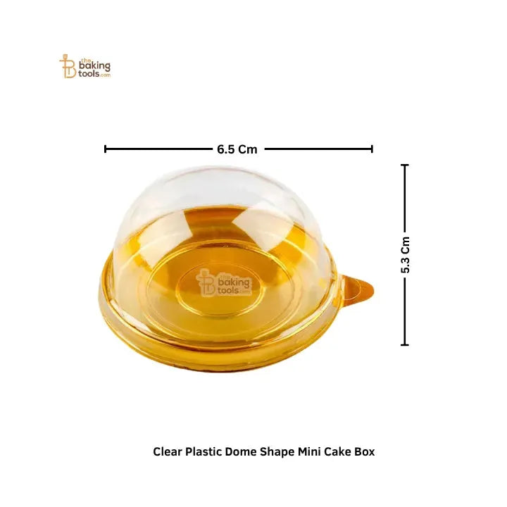 Gold Clear Plastic Mini Cake Box | Muffins Box | Pack of 50