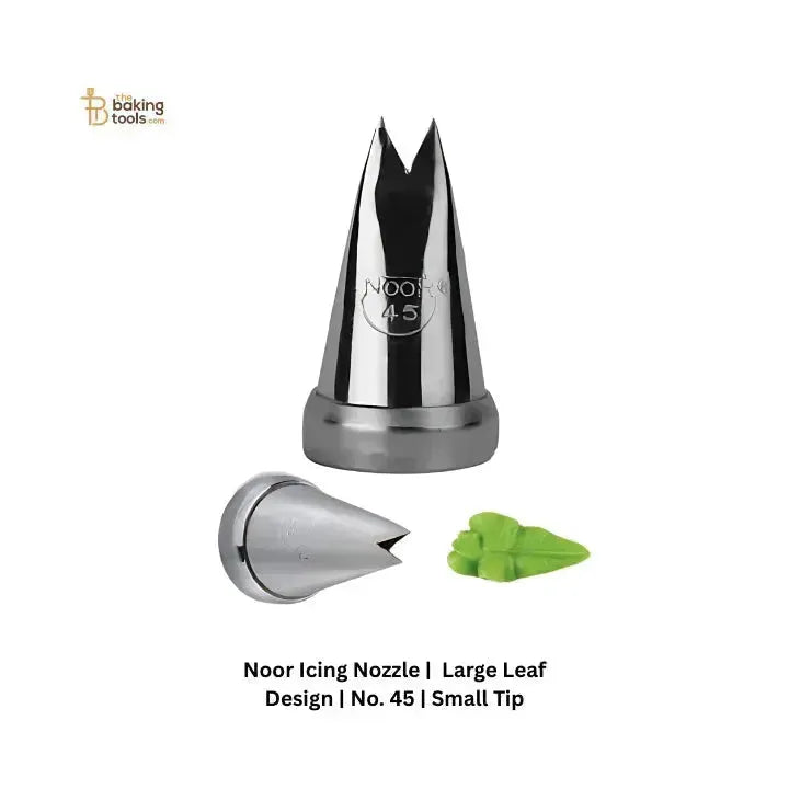 Noor Icing Nozzle | Large Leaf Design | No. 45 | Small Tip - thebakingtools.com