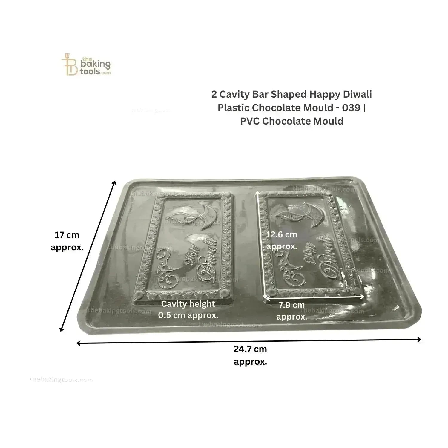 2 Cavity Happy Diwali Plastic Chocolate Mould - 039 | PVC Chocolate Mold - thebakingtools.com