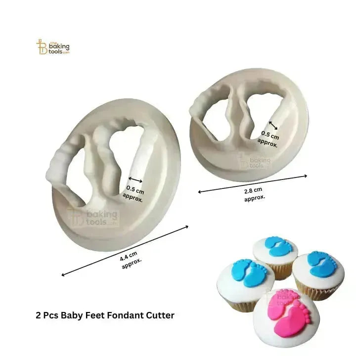2 PC Baby Feet Fondant Cutter - thebakingtools.com