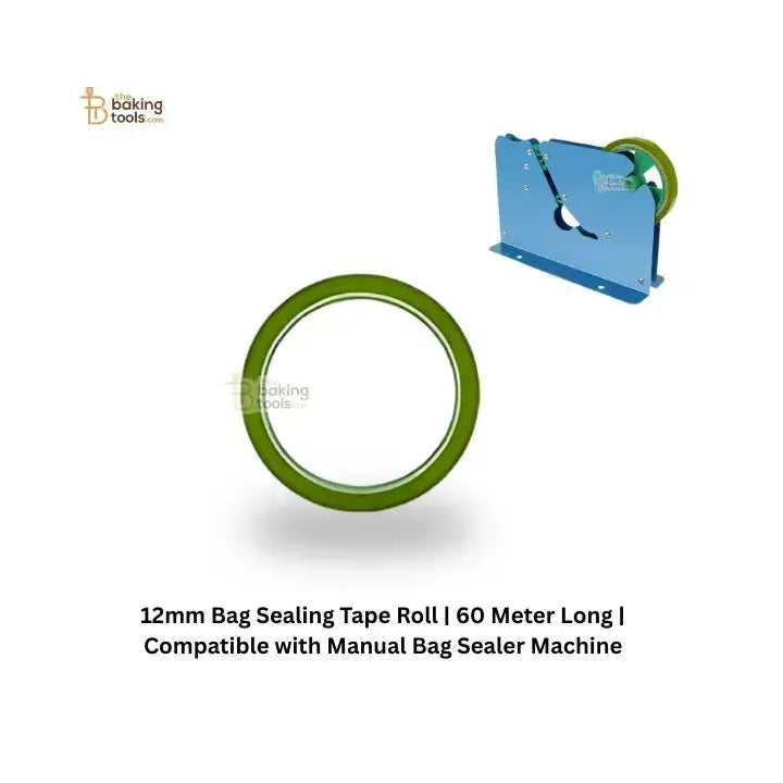 12mm Bag Sealing Tape Roll | 60 Meter Long | Compatible with Manual Bag Sealer Machine | 1 Pices - thebakingtools.com