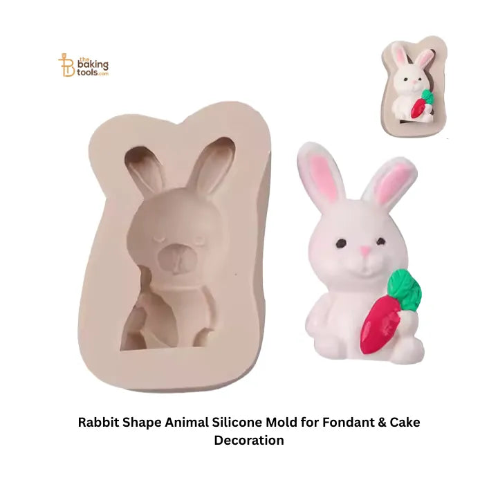 Rabbit Shape Animal Silicone Gum Paste Mould for Fondant & Cake Decoration