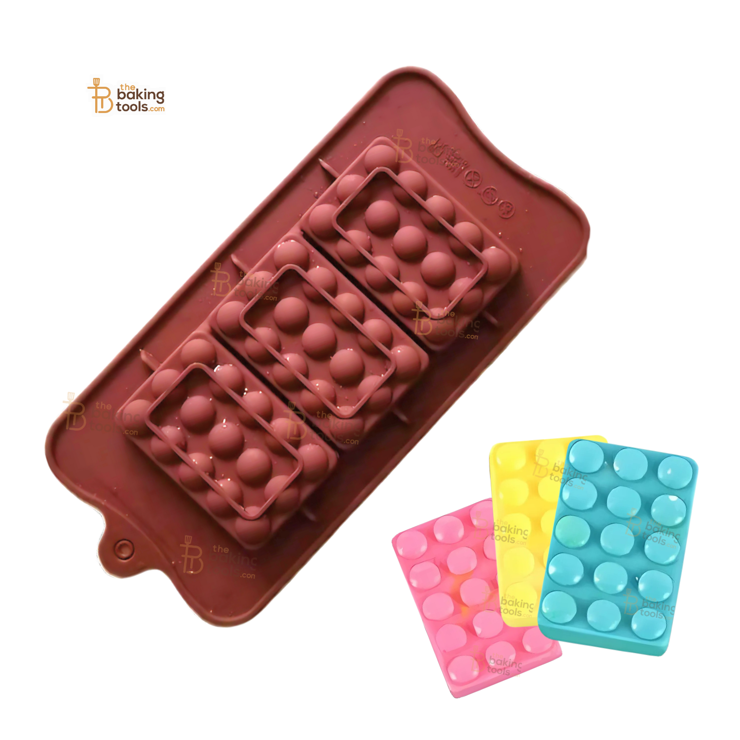 3 Cavity Rectangular Shaped Lego Chocolate Bar Silicone Mould _ the baking tools