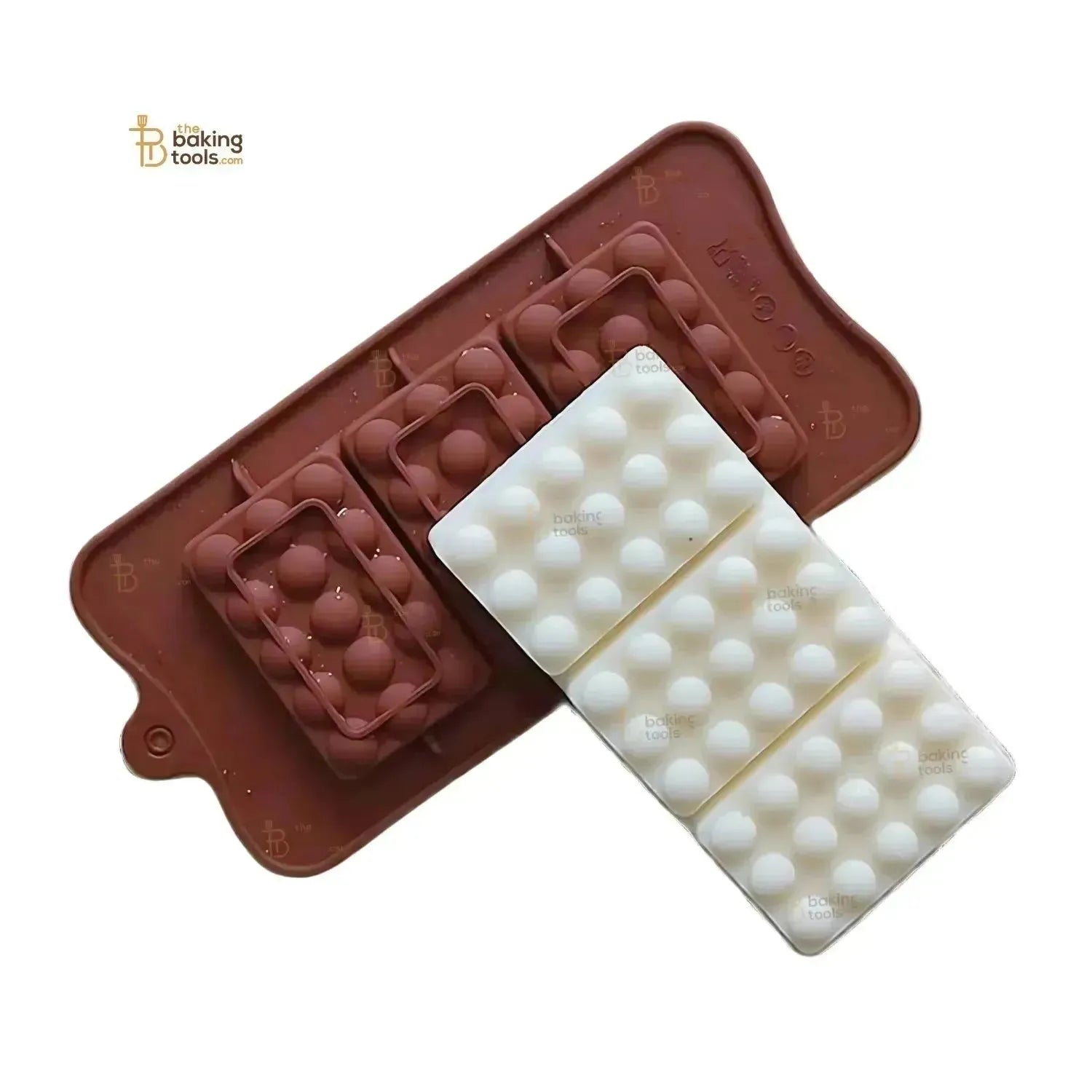 3 Cavity Rectangular Shaped Lego Chocolate Bar Silicone Mould - thebakingtools.com
