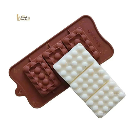 3 Cavity Rectangular Shaped Lego Chocolate Bar Silicone Mould - thebakingtools.com