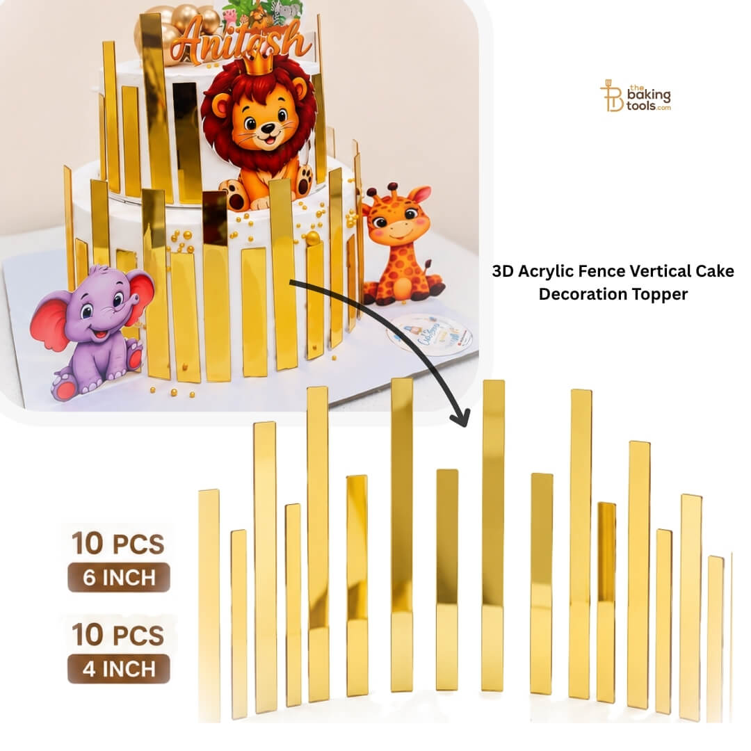 3D Acrylic Fence Vertical Cake Decoration Topper