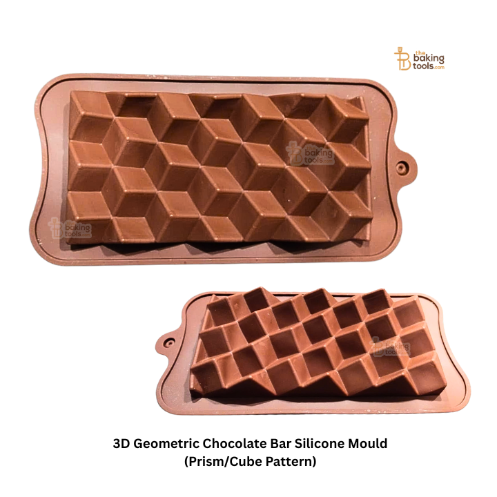 3D Geometric Chocolate Bar Silicone Mould (Prism/Cube Pattern)