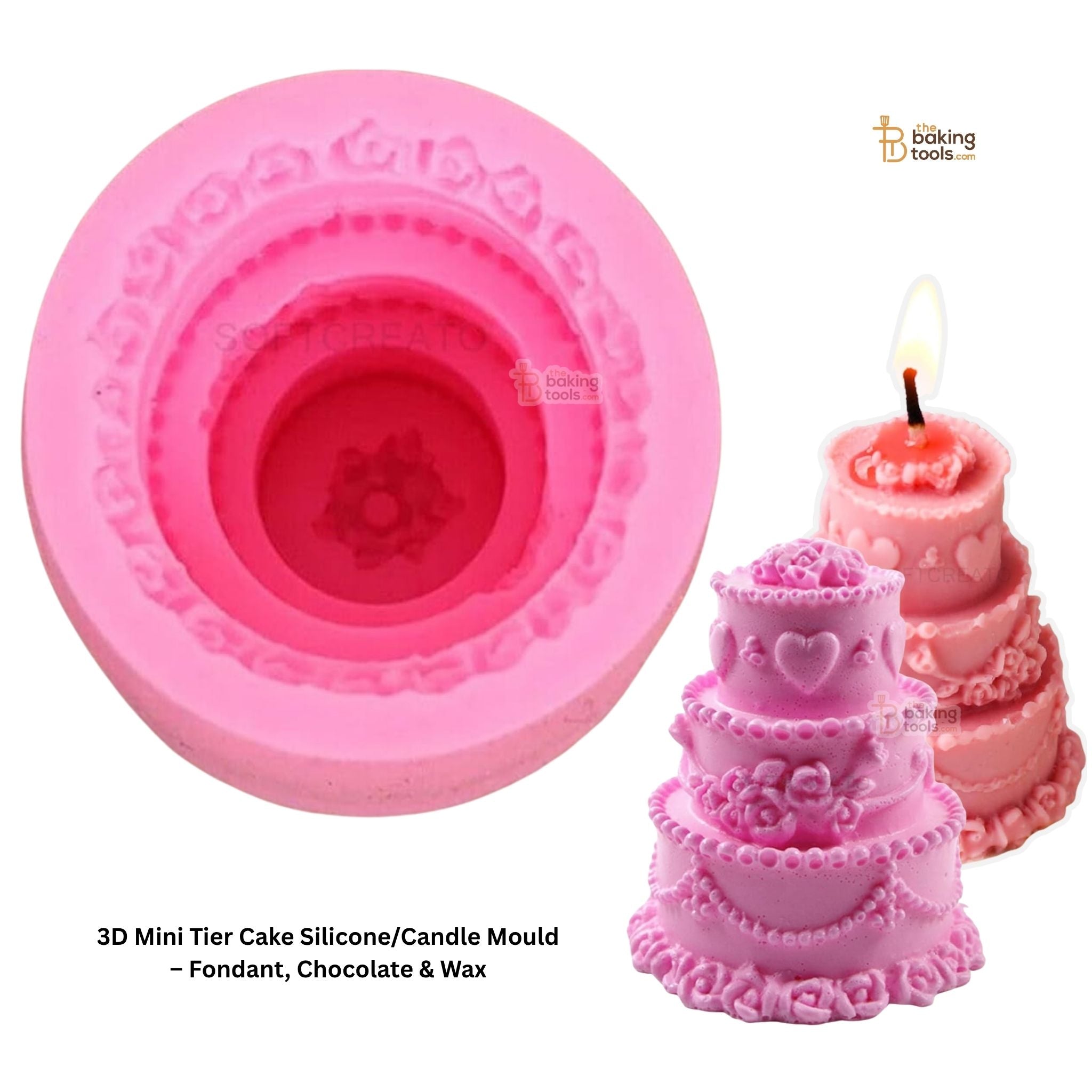 3D Mini Tier Cake Silicone/Candle Mould – Fondant, Chocolate & Wax